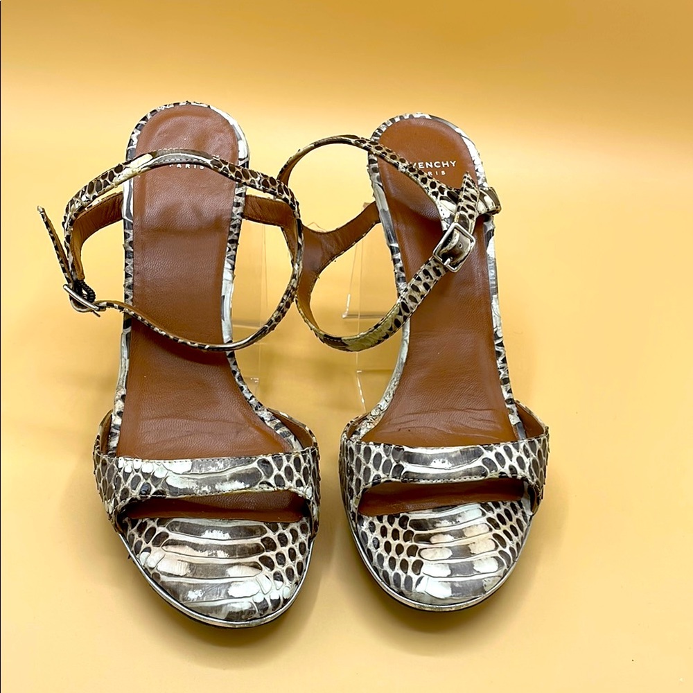 Givenchy Women's Snakeskin Sandals - Brown and Cream